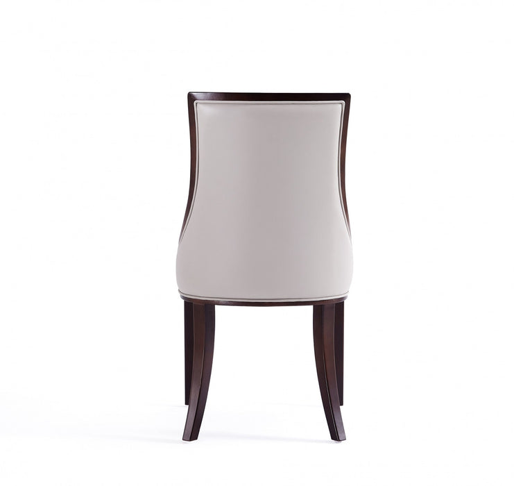 Grand Traditional Wood Upholstered Dining Chair in Light Gray - Set of 4 