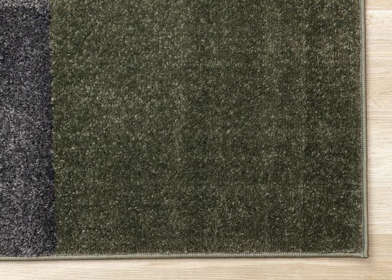 Marley Geometric Modern Green Grey White Area Rug - 7'10\" x 10'6\"