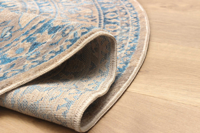 Ariana Traditional 5'0\" x 5'0\" Area Rug in Blue Indoor Area Rug 