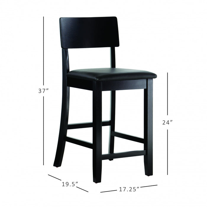 Torino Faux Leather Contemporary Counter-Height Stool - Black