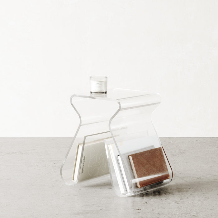 Umbra Modern Acrylic Magino Magazine Rack End Table