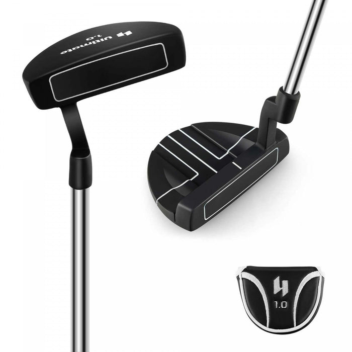 Ultimate 35" Golf Putter Mallet Style Putter With Alignment Aid Rubber Grip & Head Cover