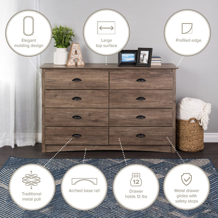 Salt Spring 8-Drawer Dresser - Drifted Grey