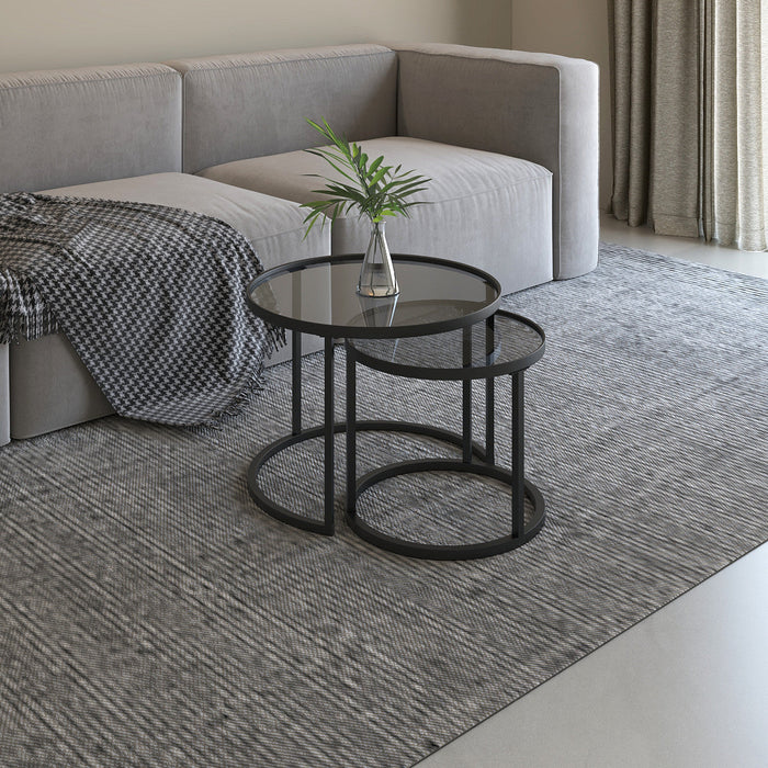 Opal Two Top Round Nested Tables - Glass Top 