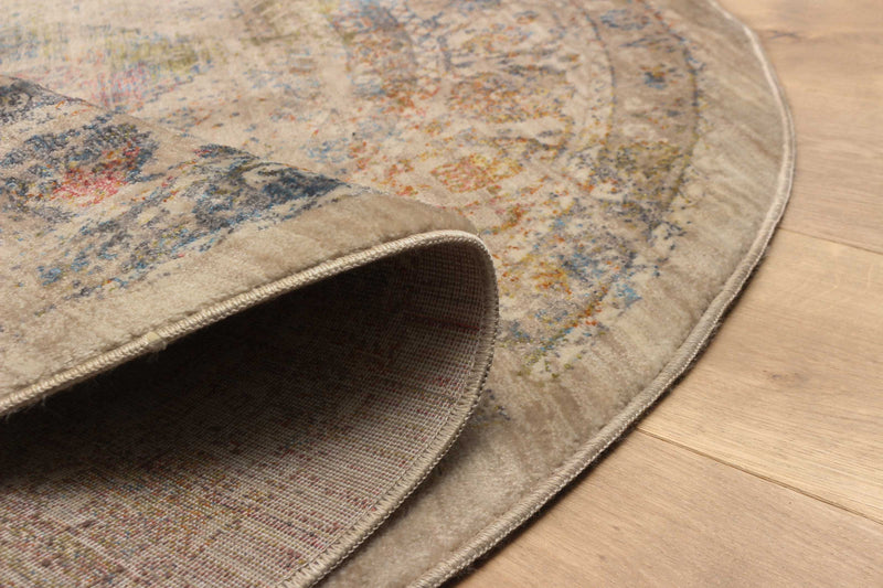 Ethel Traditional 5'0\" x Area Rug in Multi Indoor Area Rug 