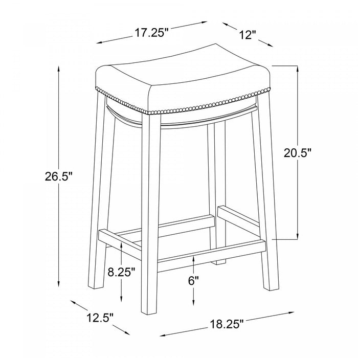 Claridge Linen-Look Fabric Backless Counter-Height Stool - Rustic Stripe