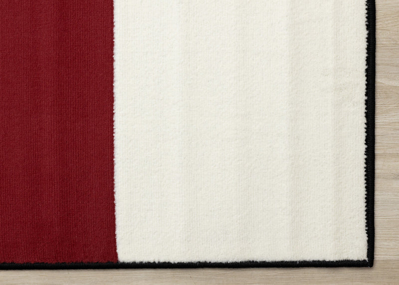 Forte Red Black White Geometric Area Rug - 5'3\" x 7'5\"