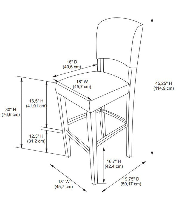 Monaco Faux Leather Barstool - Espresso