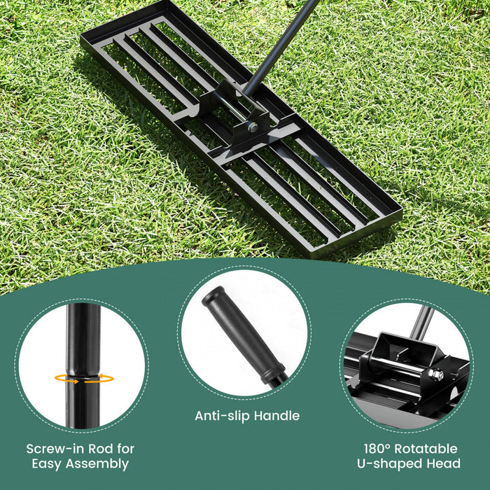 Costway Lawn Leveling Rake 36" X 10" Heavy Duty Level Lawn Tool For Garden Backyard/lawn Black