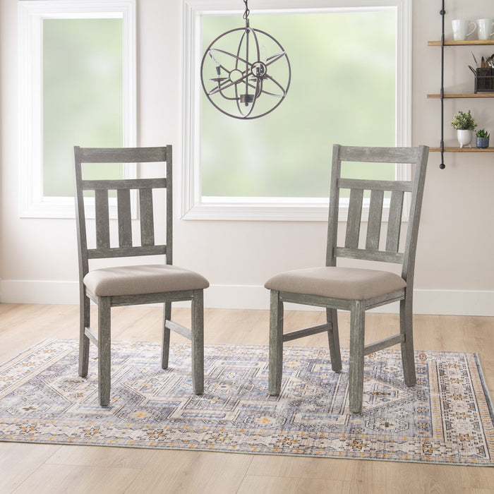 Turino Fabric Weathered Grey Dining Chair - Set of 2