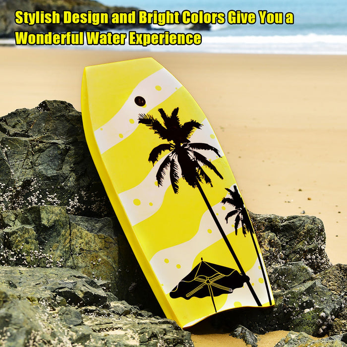 Goplus Body Board 33'' Super Lightweight Surfing Board W/ Leash Xpe Deck Eps Core