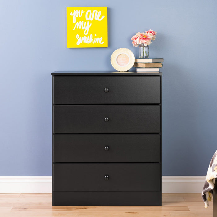 Astrid 4-Drawer Dresser - Black