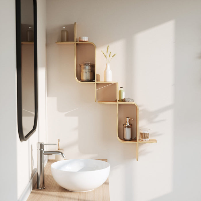 Umbra Modern Wood Montage Wall Shelf - Natural