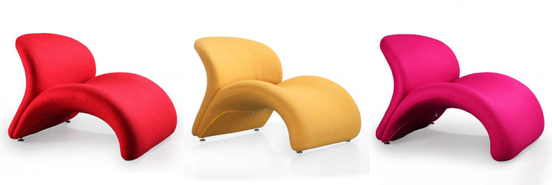 Rosebud Modern 1-Piece Accent Chair in Fuchsia, Red and Yellow 