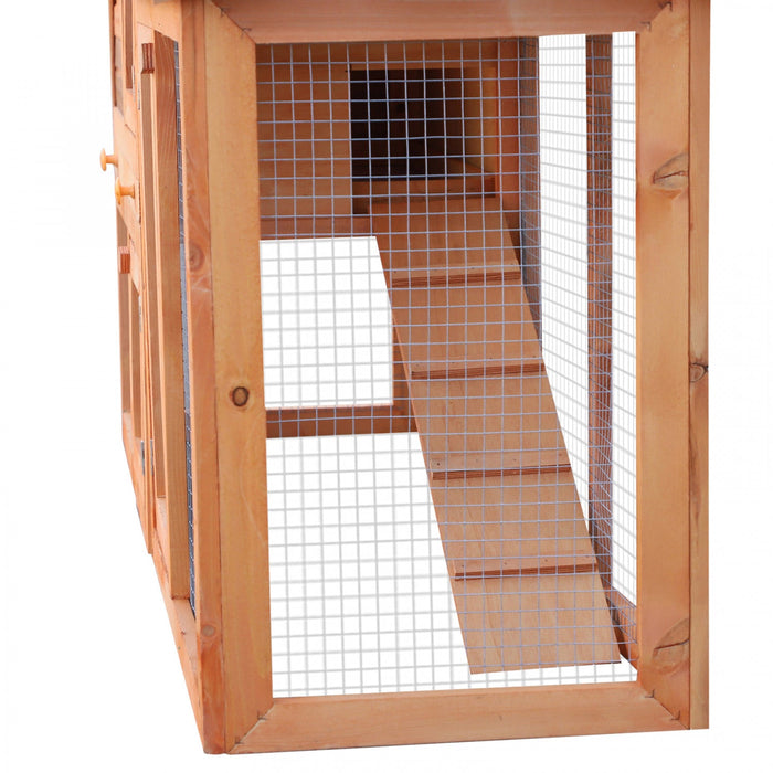 Pawhut Two-level Rabbit Hutch Small Animal House Pet Bunny Cage Home W/ Outdoor Run Water & Uv Resis