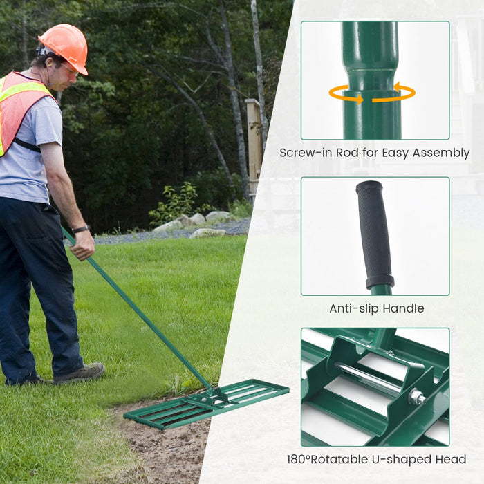 Costway Lawn Leveling Rake 36" X 10" Heavy Duty Level Lawn Tool For Garden Backyard/lawn