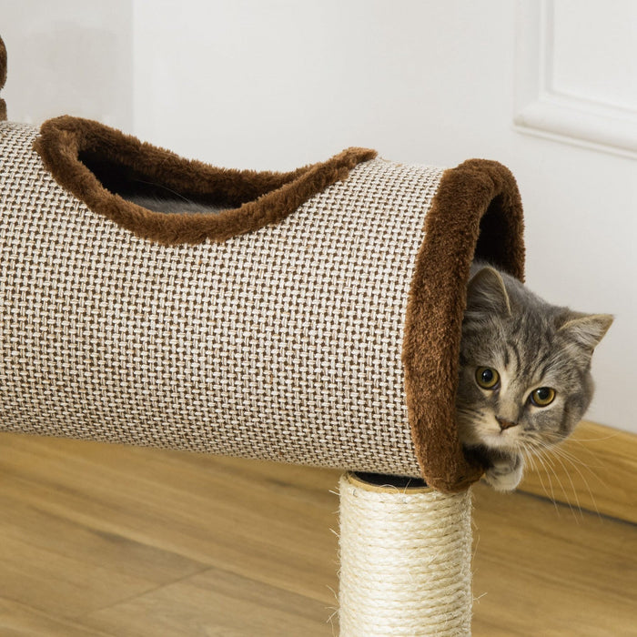 Pawhut Cat Tree Tower Indoor Cats Climbing Activity Center Kitten Furniture W/ Cat House, Bed, Scrat