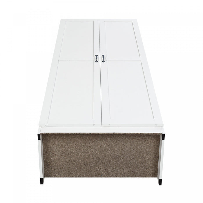 Hopkins Modern 30\" Storage Cabinet in White (4-Shelf) - Set of 2 Armoire 