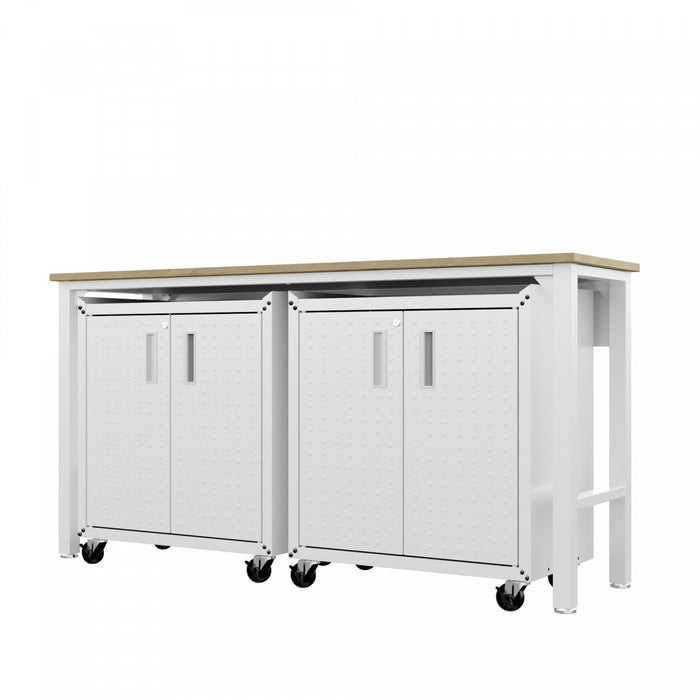 Fortress Modern 3-Piece Garage Set in White Garage Storage 