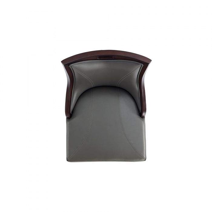 Emperor Traditional Wood Upholstered Barstool in Graphite - Set of 2 