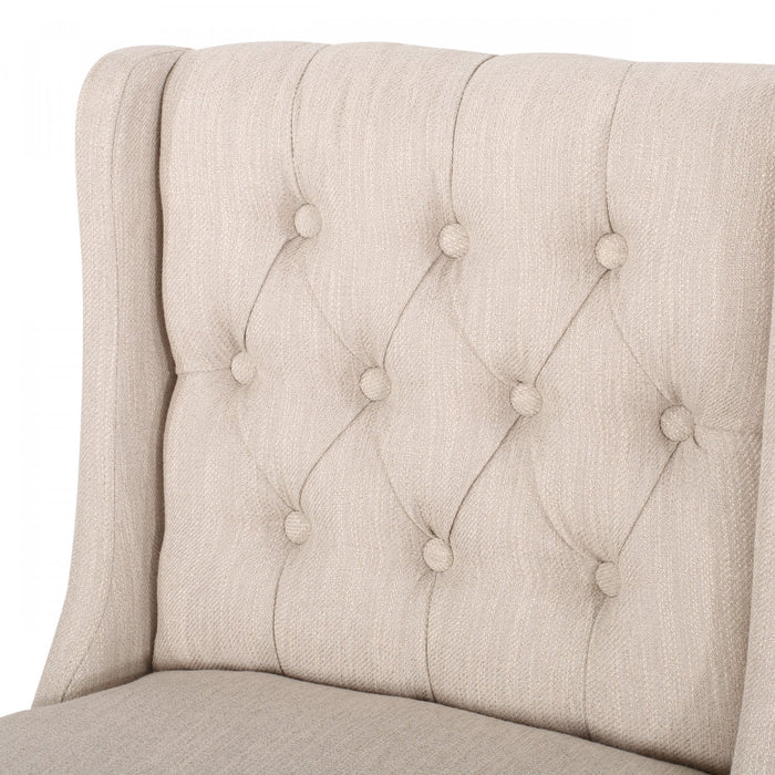 Bruce 30.5\" Counter Height Bar Stools Set Of 2 With Metal Legs And Fabric Upholstery - Beige 