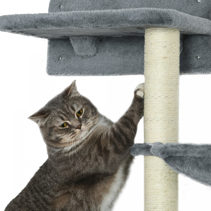 Pawhut 4pcs Cat Wall Shelf With Scratching Posts, Hammock, Setps, Platforms, Cat Shelves For Relaxin