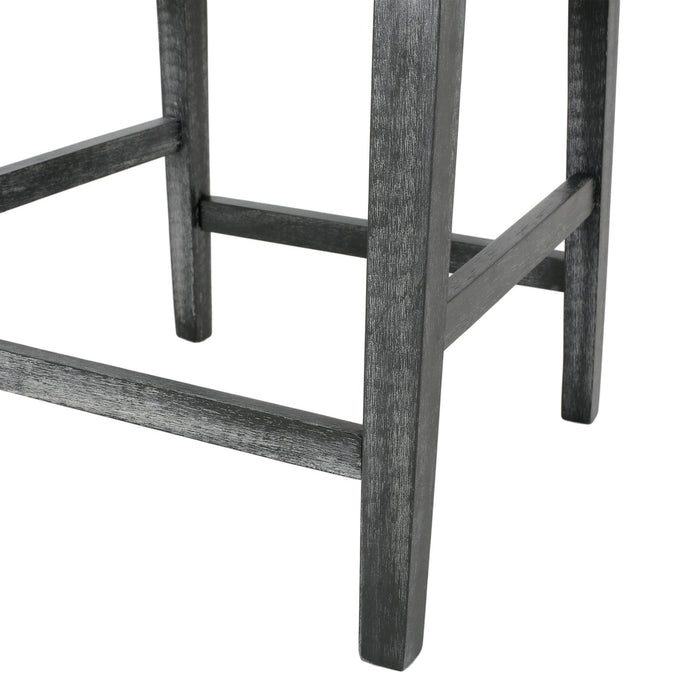 Griffith 26\" Seat Height Counter Stool With Upholstered Fabric And Solid Wood Legs - Light Grey 