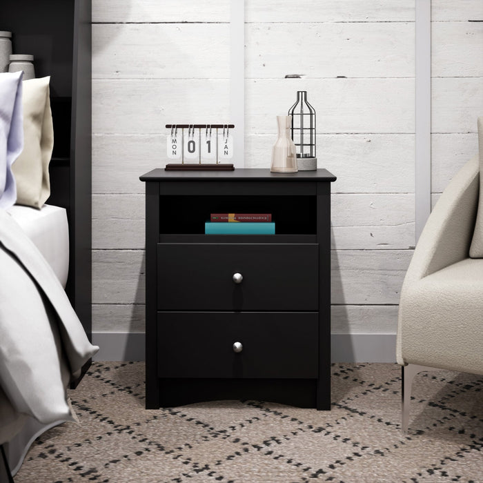 Sonoma Tall 2-Drawer Nightstand - Black