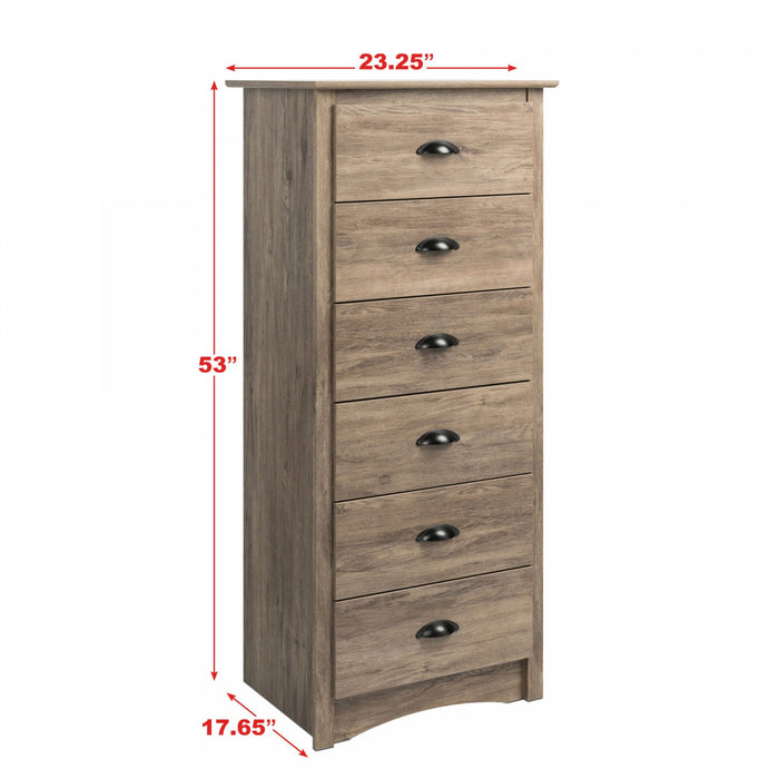 Salt Spring Tall 6-Drawer Chest - Drifted Grey