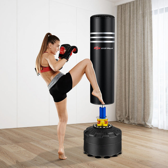 Goplus 70" 220lbs Freestanding Punching Boxing Bag W/12 Suction Cup Base Shock Absorber