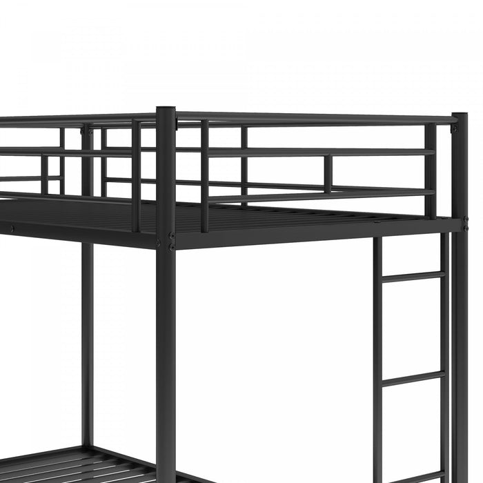 Tammy Space-saving Metal Twin Over Bunk Bed With Trundle - Black 