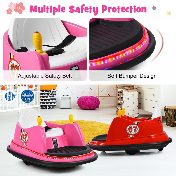 12v Vehicle 360¡a Spin Race Toy Kids Ride On Bumper Car W/ Remote Control Pink