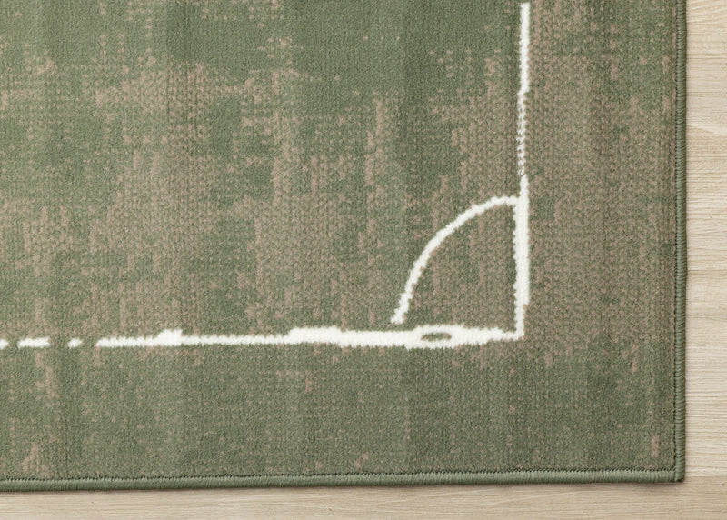 Forte Kids Soccer Playing Field Area Rug - 5'3\" x 7'5\"