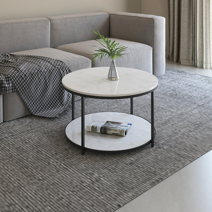 Sable Coffee Table With Dual Marble Surface 