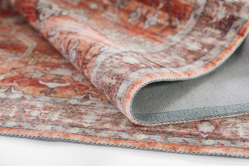 Ruby Traditional 6'6\" x 9'0\" Area Rug in Brown Indoor Area Rug 
