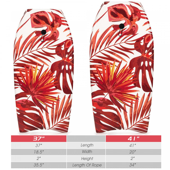 Costway 41" Bodyboard Lightweight Surfboard W/wrist Leash Fin Eps Core For Kids & Adults