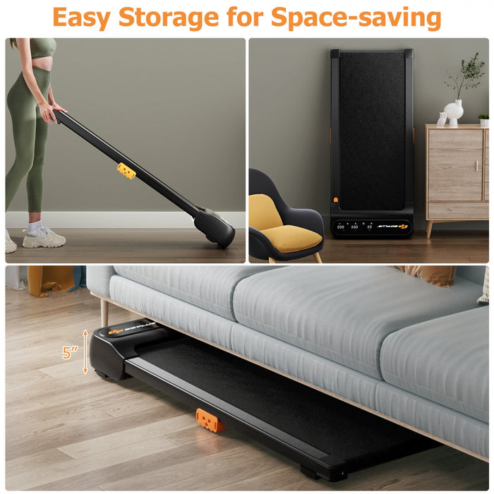 Costway Walking Pad 2 In 1 Under Desk Treadmill For Home With Watch Remote Control & Led Display