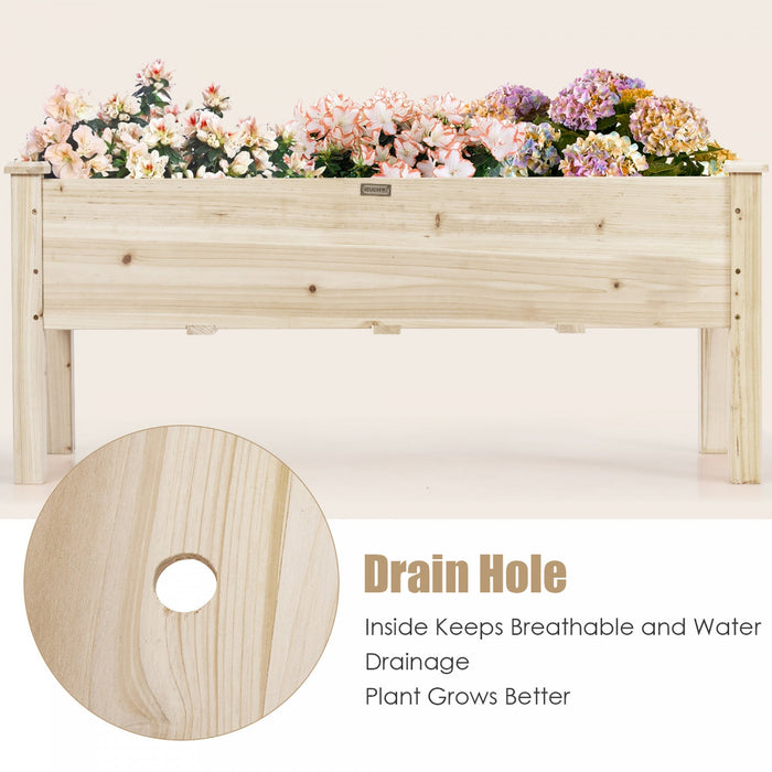 Costway Raised Garden Bed Elevated Planter Box Wood For Vegetable Flower Herb