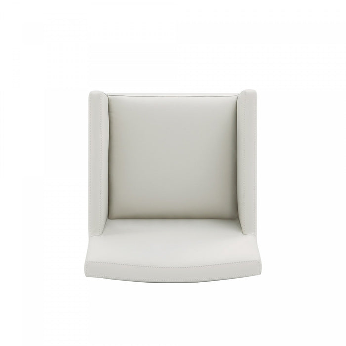 Anna Square Modern Vegan Leather Armchair in Stone Gray - Set of 2 