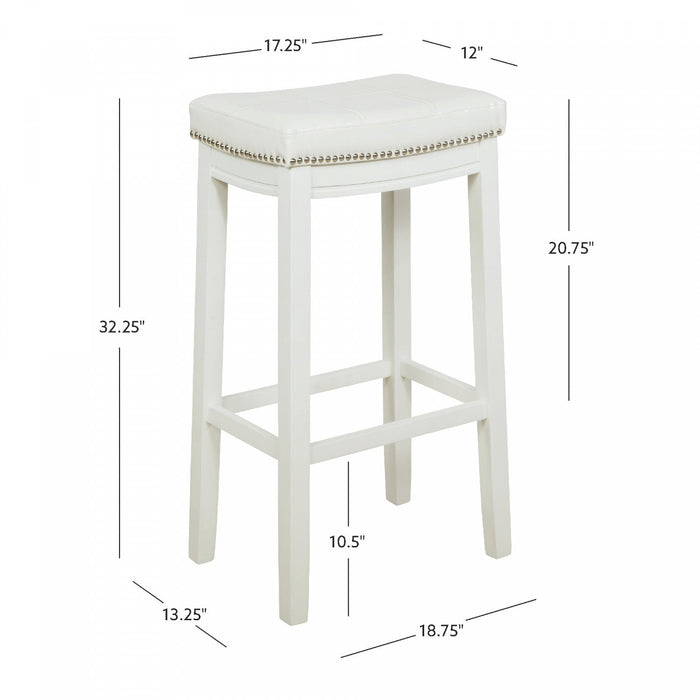 Claridge Fabric Backless Barstool - White