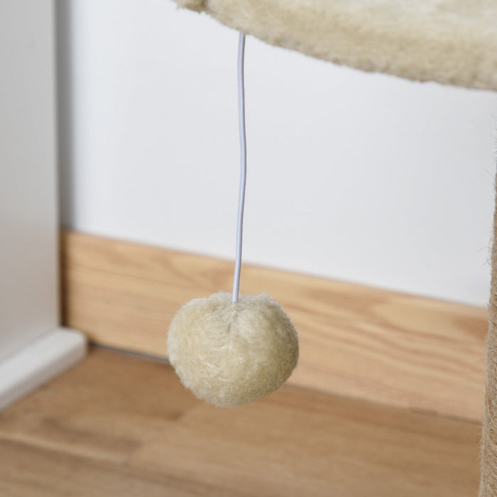 Pawhut Small Cat Tree With Scratching Post, Perch, Toy Ball, Cat Tower For Indoor Cats - 16\" X 16\" X