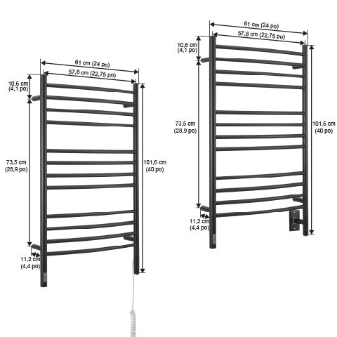 Ancona Lustra 12-Bar Dual Wall Mount Towel Warmer with Integrated On-Board Timer - AN-5451 