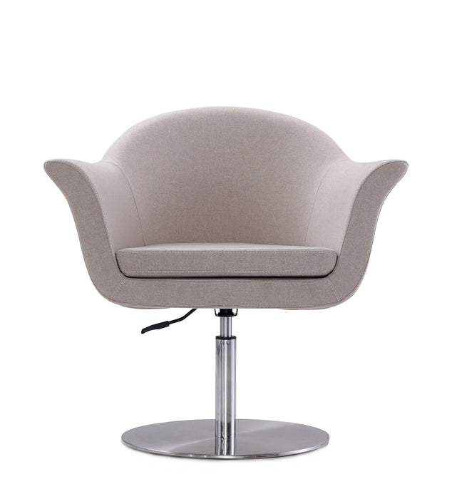 Manhattan Comfort Voyager Brushed Metal Woven Swivel Adjustable Accent Chair - Barley