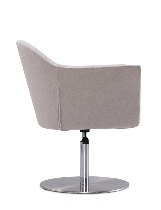 Manhattan Comfort Voyager Brushed Metal Woven Swivel Adjustable Accent Chair - Barley