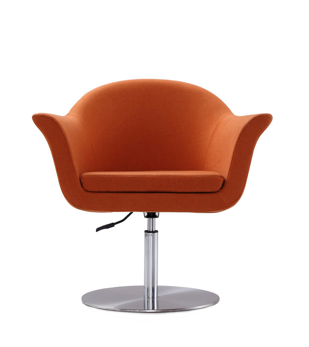 Manhattan Comfort Voyager Brushed Metal Woven Swivel Adjustable Accent Chair - Orange
