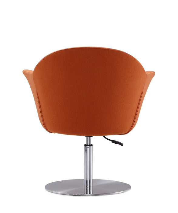 Manhattan Comfort Voyager Brushed Metal Woven Swivel Adjustable Accent Chair - Orange