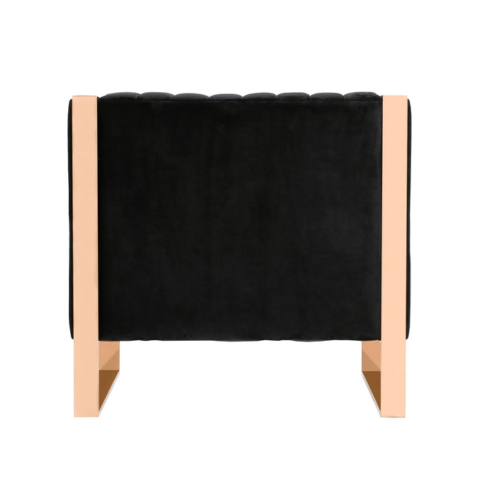 Manhattan Comfort Trillium Velvet Accent Chair - Black & Gold