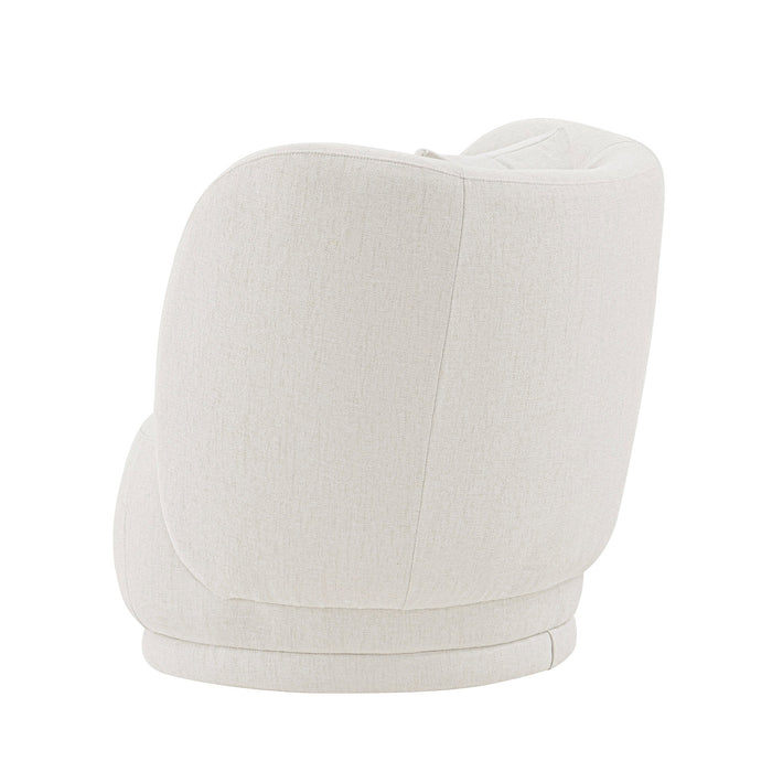 Manhattan Comfort Contemporary Siri Linen Weave Accent Chair with Pillows - Cream