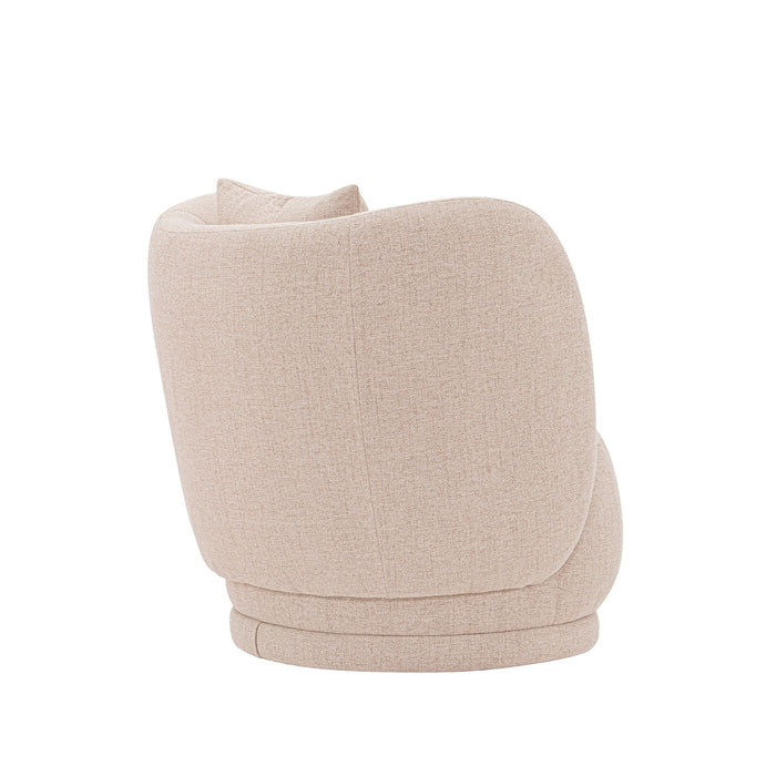 Manhattan Comfort Contemporary Siri Linen Weave Accent Chair with Pillows - Wheat