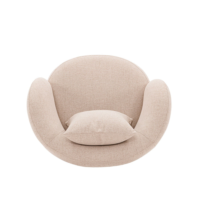 Manhattan Comfort Contemporary Siri Linen Weave Accent Chair with Pillows - Wheat